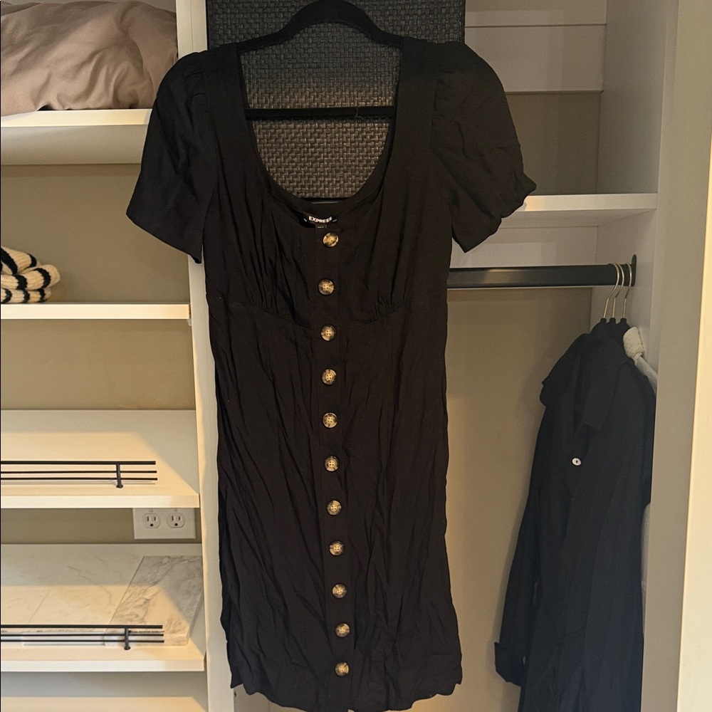 EXPRESS Black Button-Down Dress